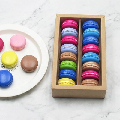 oEM Macaron กล่องบรรจุภัณฑ์อาหารแบบกำหนดเองพร้อมหน้าต่างใส