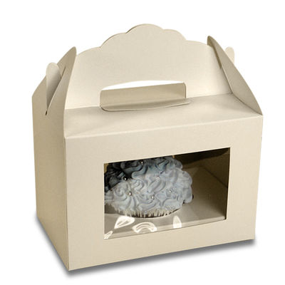 รีไซเคิล CupCake Takeaway กล่องบรรจุภัณฑ์อาหารแบบกำหนดเอง Spot UV