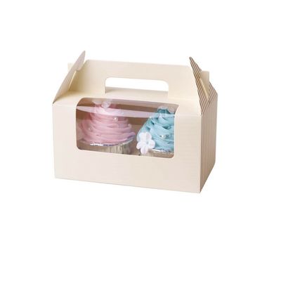รีไซเคิล CupCake Takeaway กล่องบรรจุภัณฑ์อาหารแบบกำหนดเอง Spot UV