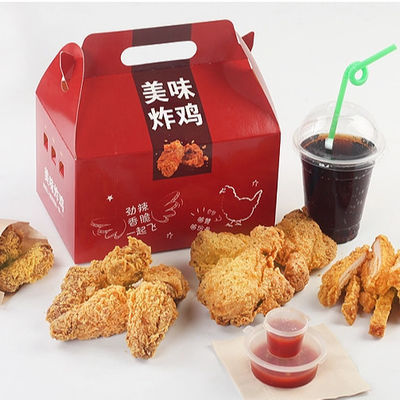 Ivory Borad Anti Oil BOPP เคลือบเงากล่องไก่ทอดแบบปิดผนึกได้