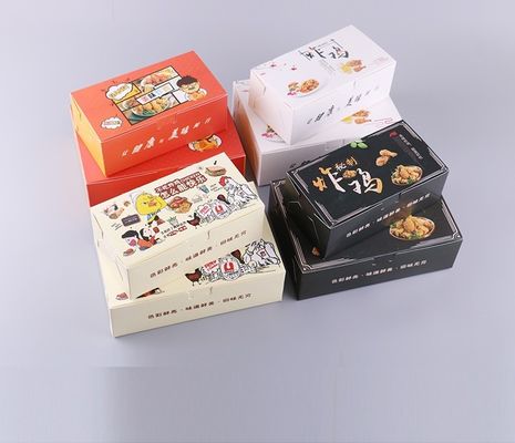Ivory Borad Anti Oil BOPP เคลือบเงากล่องไก่ทอดแบบปิดผนึกได้