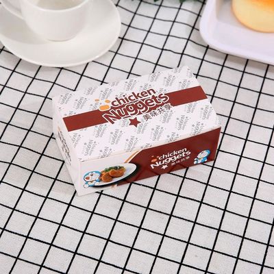 Ivory Borad Anti Oil BOPP เคลือบเงากล่องไก่ทอดแบบปิดผนึกได้