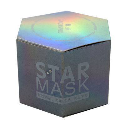กำหนดเอง CMYK กระดาษสีรุ้งกล่องบรรจุภัณฑ์เครื่องสำอางพิมพ์ UV