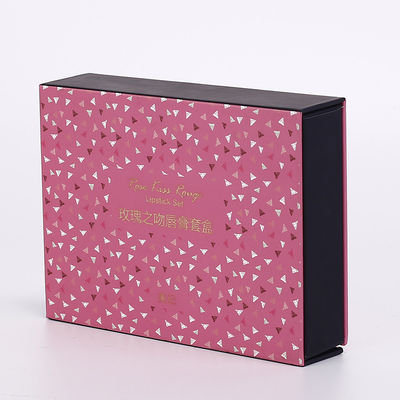 ส่วนบุคคล CMYK Pink Gold Foil Gift Boxes Magnetic Lid