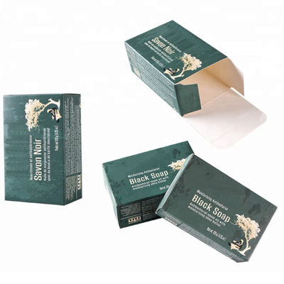 กล่องบรรจุสบู่กระดาษแข็ง 350gsm รีไซเคิลการพิมพ์ลายนูน
